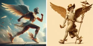 Greek God with Wings on His Feet